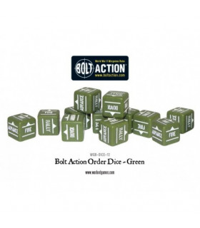 Bolt Action Orders Dice - Green (12)