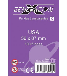 FUNDAS GENX USA 56X87 MM (100)