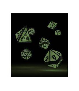 OAKIE DOAKIE DADOS RPG SET METAL GLOW IN THE DARK - DRUID'S BLAZE (7)