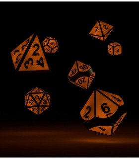 OAKIE DOAKIE DADOS RPG SET METAL GLOW IN THE DARK - GOLDEN PRINCESS (7)