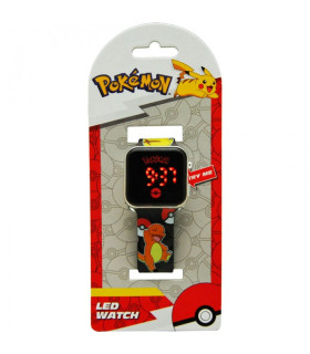 RELOJ LED POKEMON NEGRO CHARMANDER