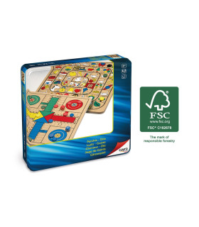 PARCHIS - OCA MADERA CAJA DE METAL
