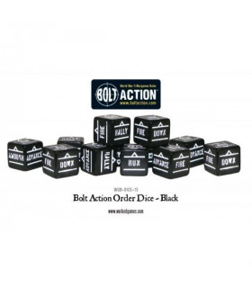 Bolt Action Orders Dice - Black (12)