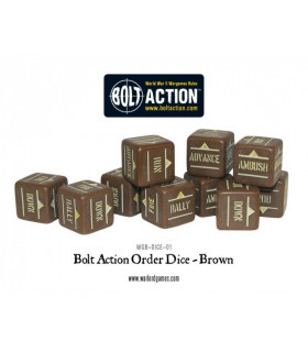 BROWN BOLT ACTION ORDERS DICE (12)