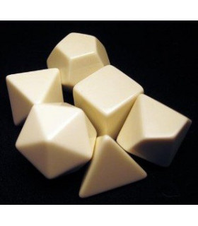 Chessex - Blank Polyhedral Dice Set - Ivory Colour