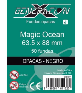 FUNDAS GENX OCEAN OPACAS - NEGRO 63.5X88 MM (50)